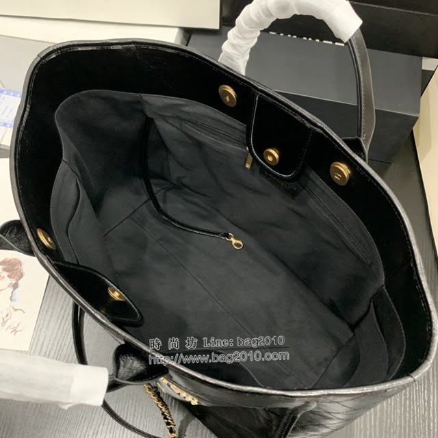 Chanel女包 香奈兒專櫃最新款大號購物袋 Chanel臘牛皮購物袋 8375  djc4339